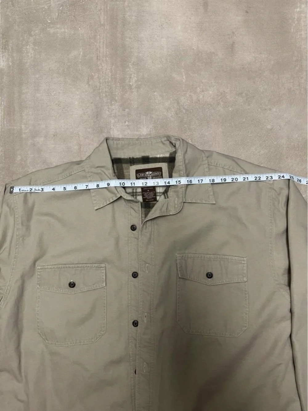 Levi’s Flannel Lined Button Up Jacket XL Tan Work Shirt Coat